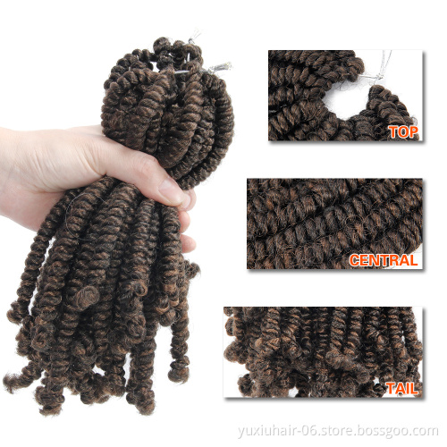 Spring Twist Crochet Braid hair 20Roots Black Color Passion Twist Synthetic Braiding Hair Extensions
